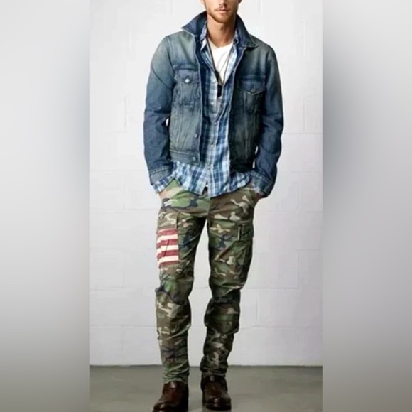 Ralph Lauren Denim Supply Military Flag Patch Camo Cargo Polo item sold 12/14/25 - Picture 2 of 13